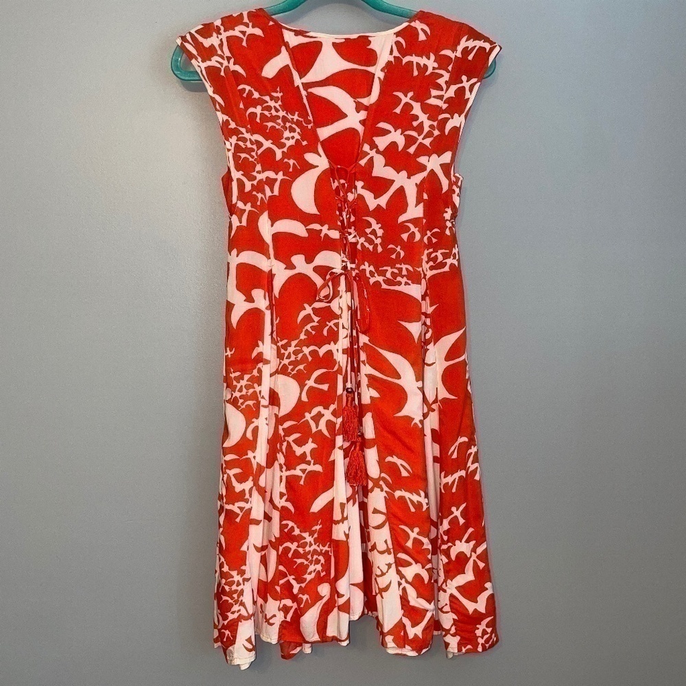 Anthropologie Maeve Indiga Bird Print Lined Swing Dress Size XS - Picture 9 of 12